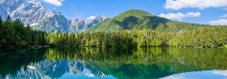 Mountain lake reflection
